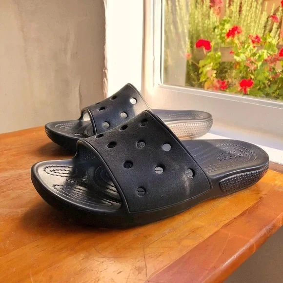 Black CROCS Classic Slide Sandals - Picture 2 of 6